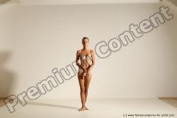 Underwear Gymnastic poses Woman White Moving poses Slim long blond Dynamic poses Academic